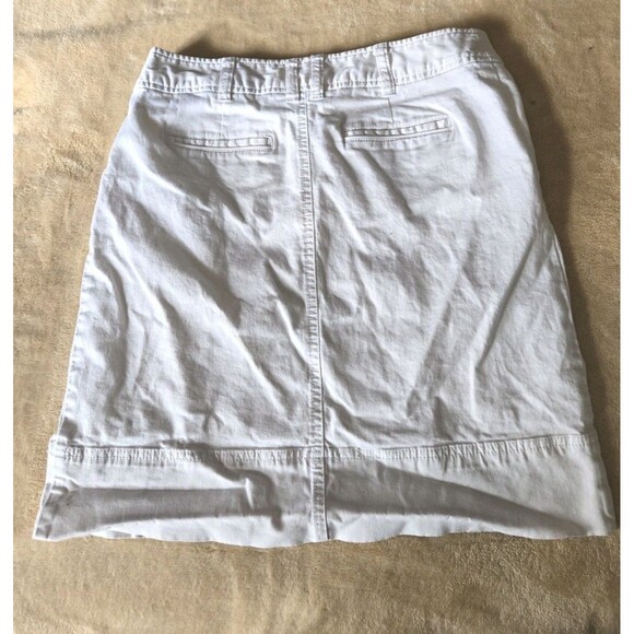 Merona All White Skirt Knee Length Midi Pencil Women Size 4 Pockets Uniform Work - Picture 2 of 6